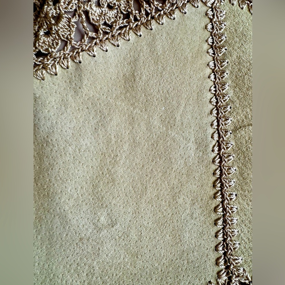 Lee Magraw Collection Vintage Suede Fringe Midi Skirt Beige Size 10 - Picture 15 of 16